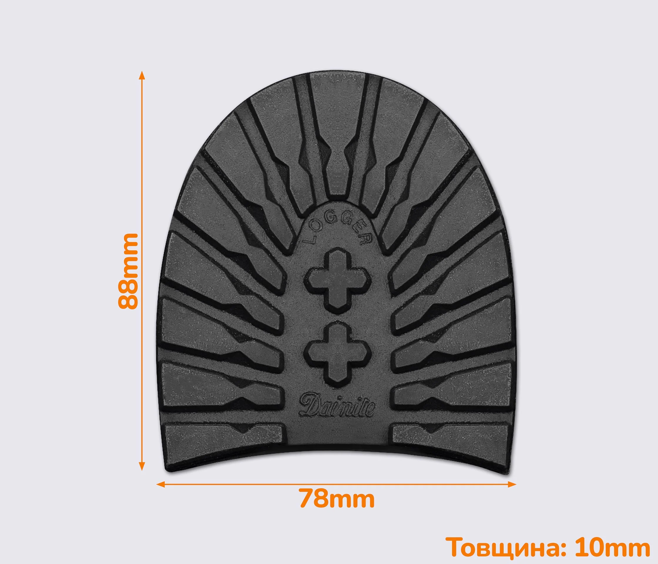 Набойки DAINITE Logger, р. 3" (78 мм), цв. черный