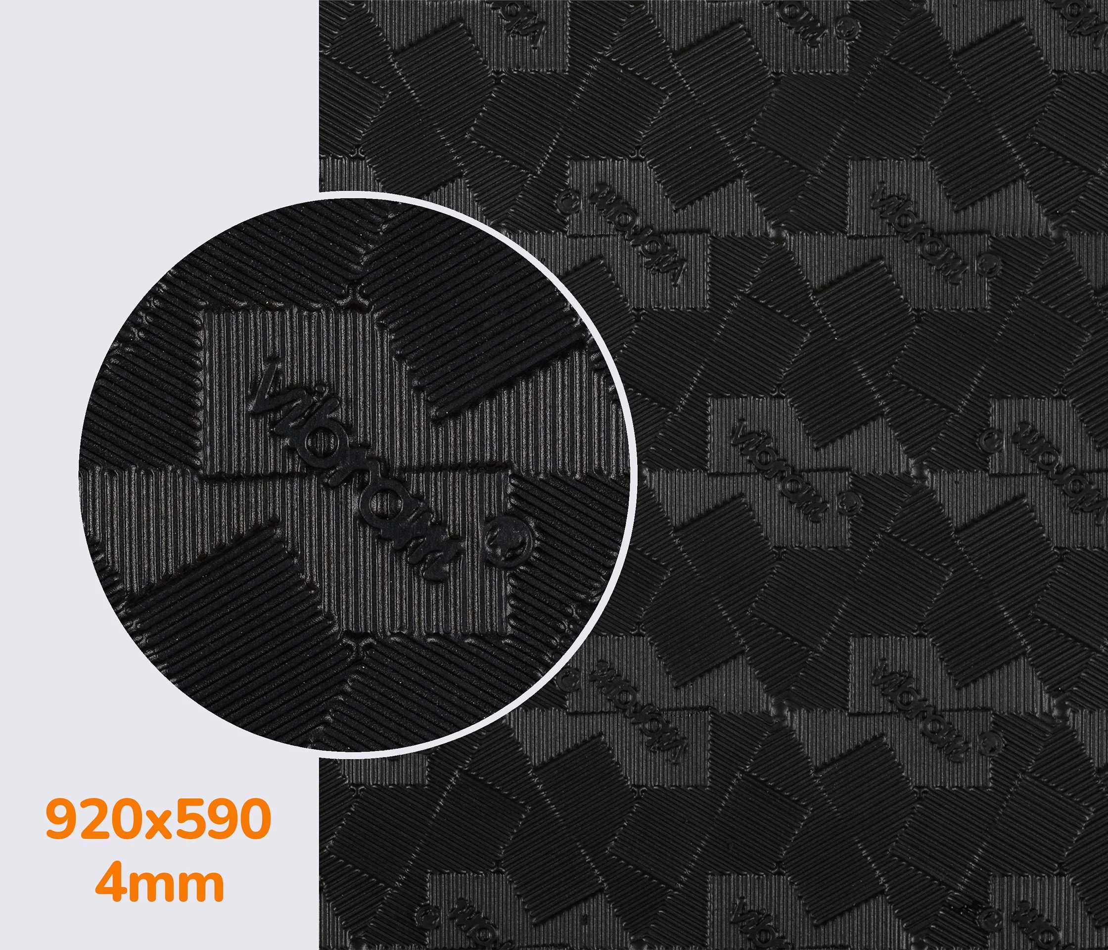 VIBRAM - Резина эластичная FEATHER (7180), р.910*580*4мм, цв.черный (AA)
