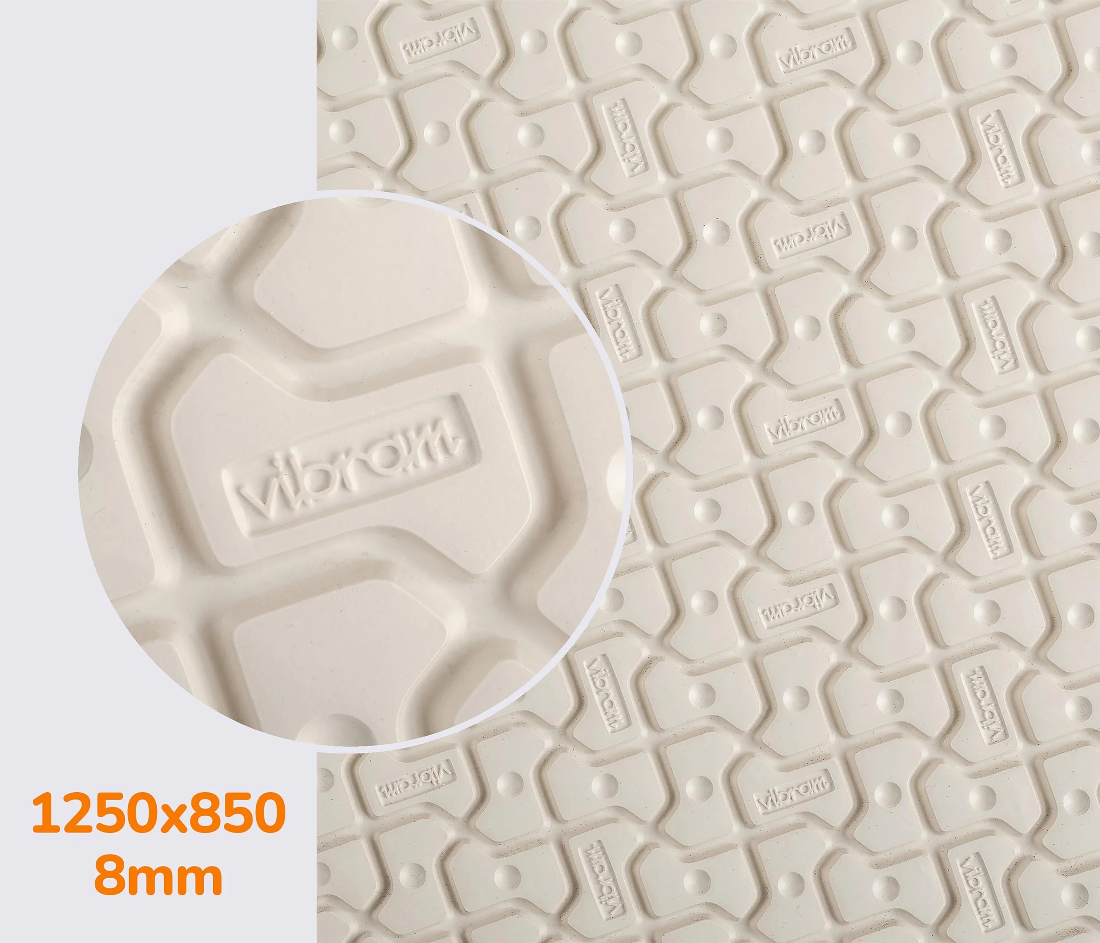 VIBRAM - Резина облегченная WOODSTOCK (8327), р.1220*830*8мм, цв. кремовый (55)