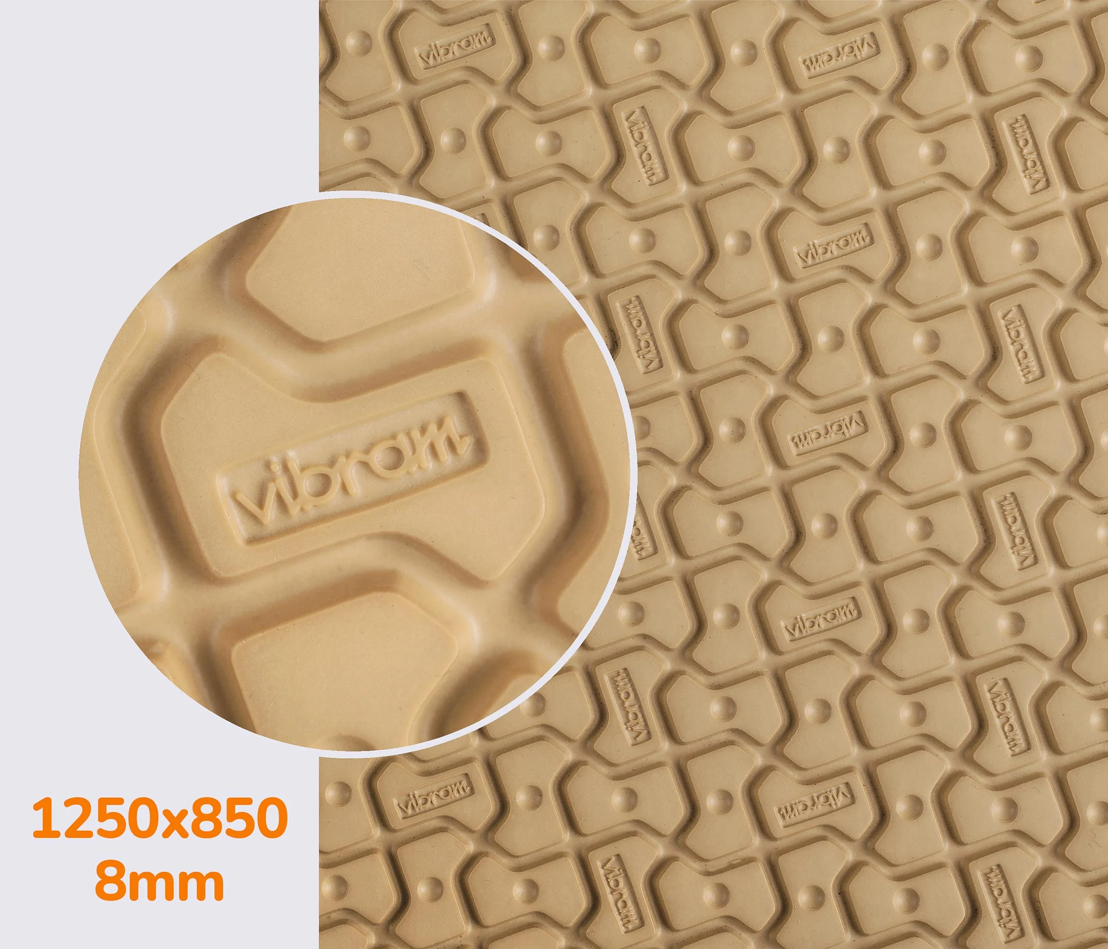 VIBRAM - Резина облегченная WOODSTOCK (8327), р.1220*830*8мм, цв. бежевый (leather AF)