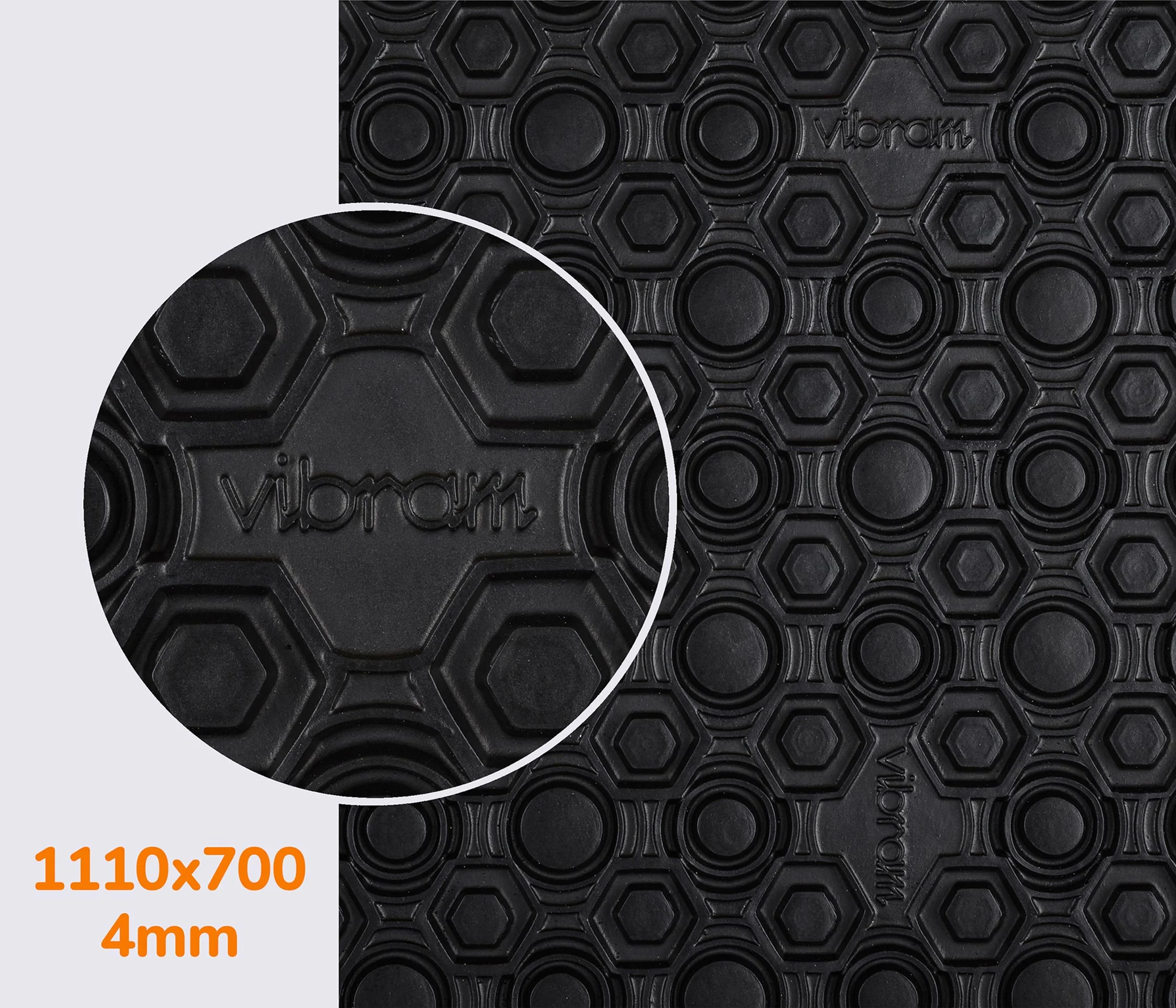 VIBRAM - Резина облегченная SUPERNEWFLEX (8868), р.1110*700*4мм, цв. черный (AA)