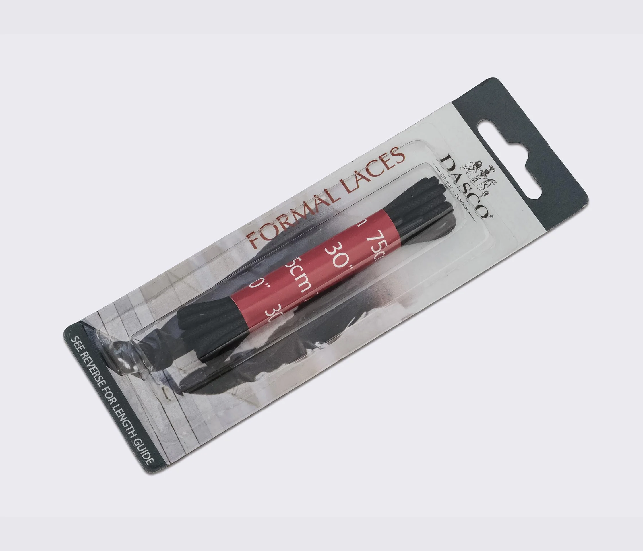 Шнурки круглые тонкие 75 см, DASCO Round Waxed Thin Laces А7251 Чёрный (102)