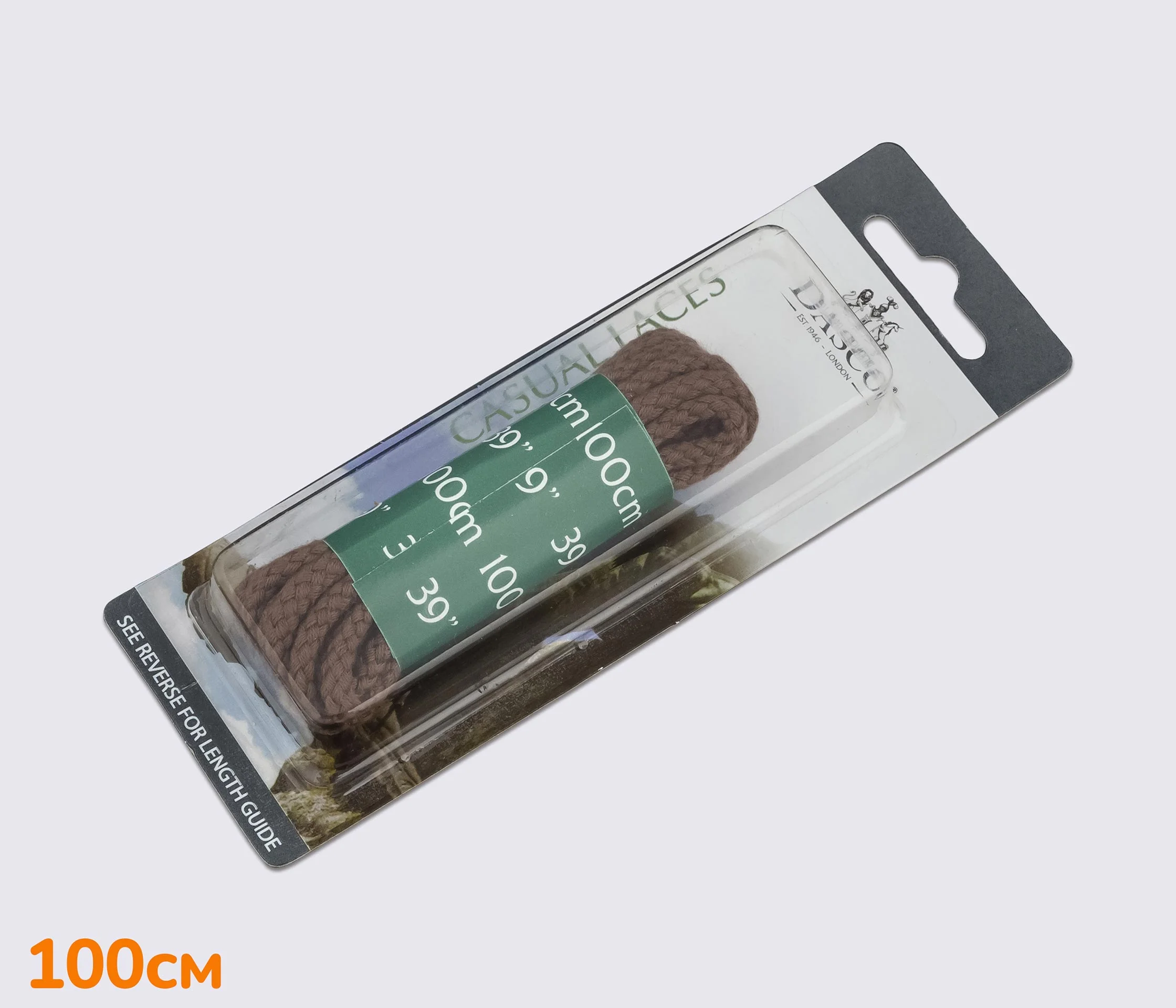 Шнурки круглые тонкие 100 см, DASCO Cord Thick Laces А7250 Серо-коричневый (112)