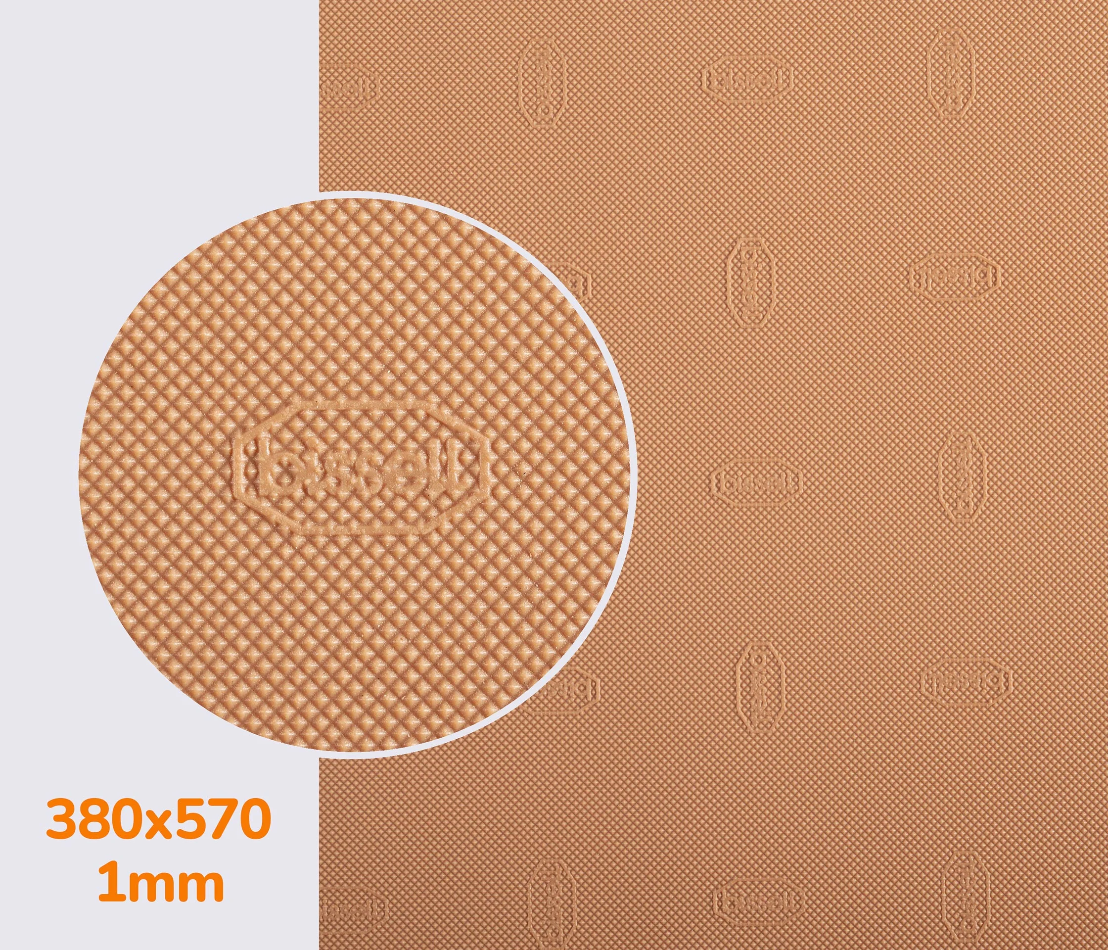 050 (1mm) bissell, цв. телесный, р. 380*570*1 мм - резина подметочная/профилактика листовая