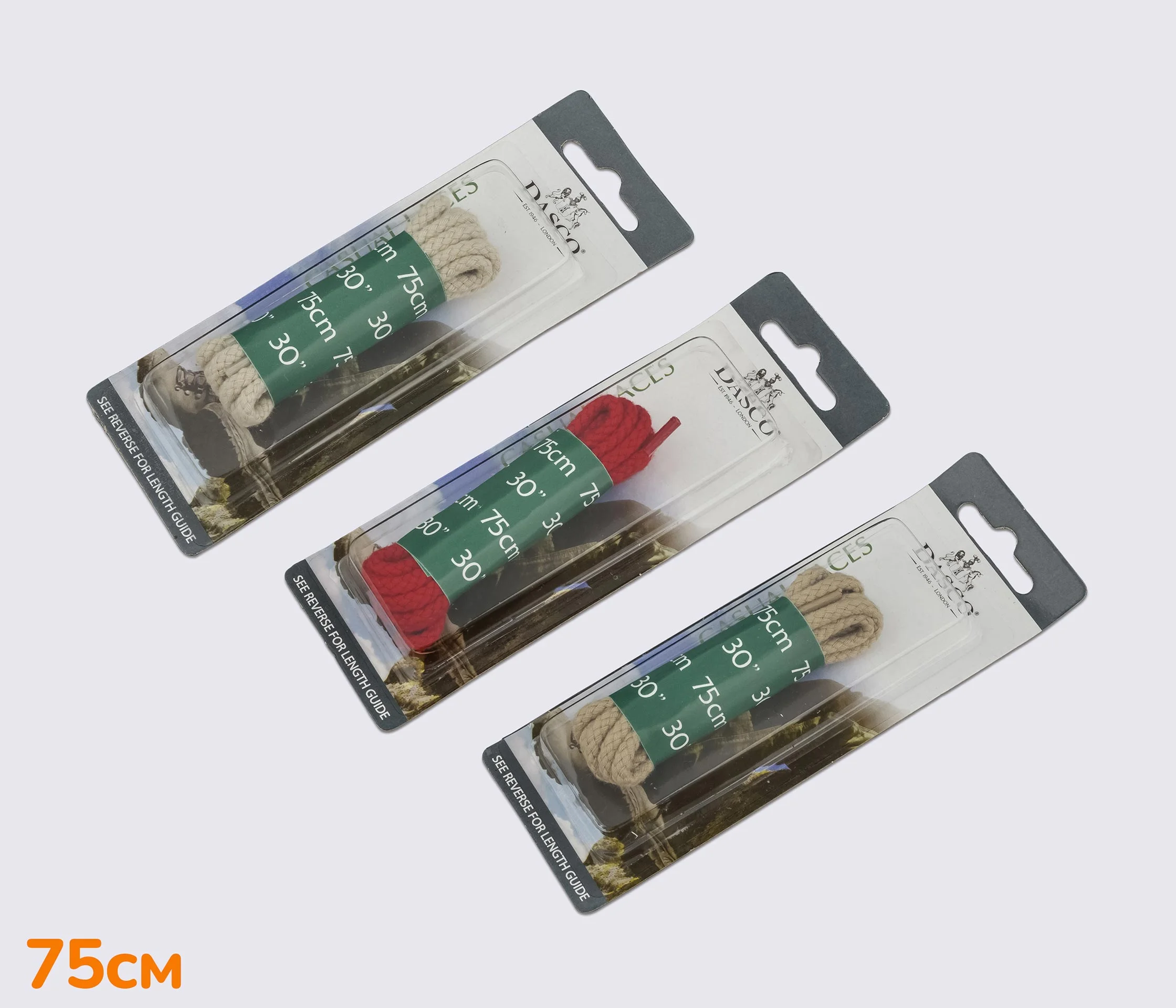 Шнурки круглые тонкие 75 см, DASCO Cord Thick Laces А7239