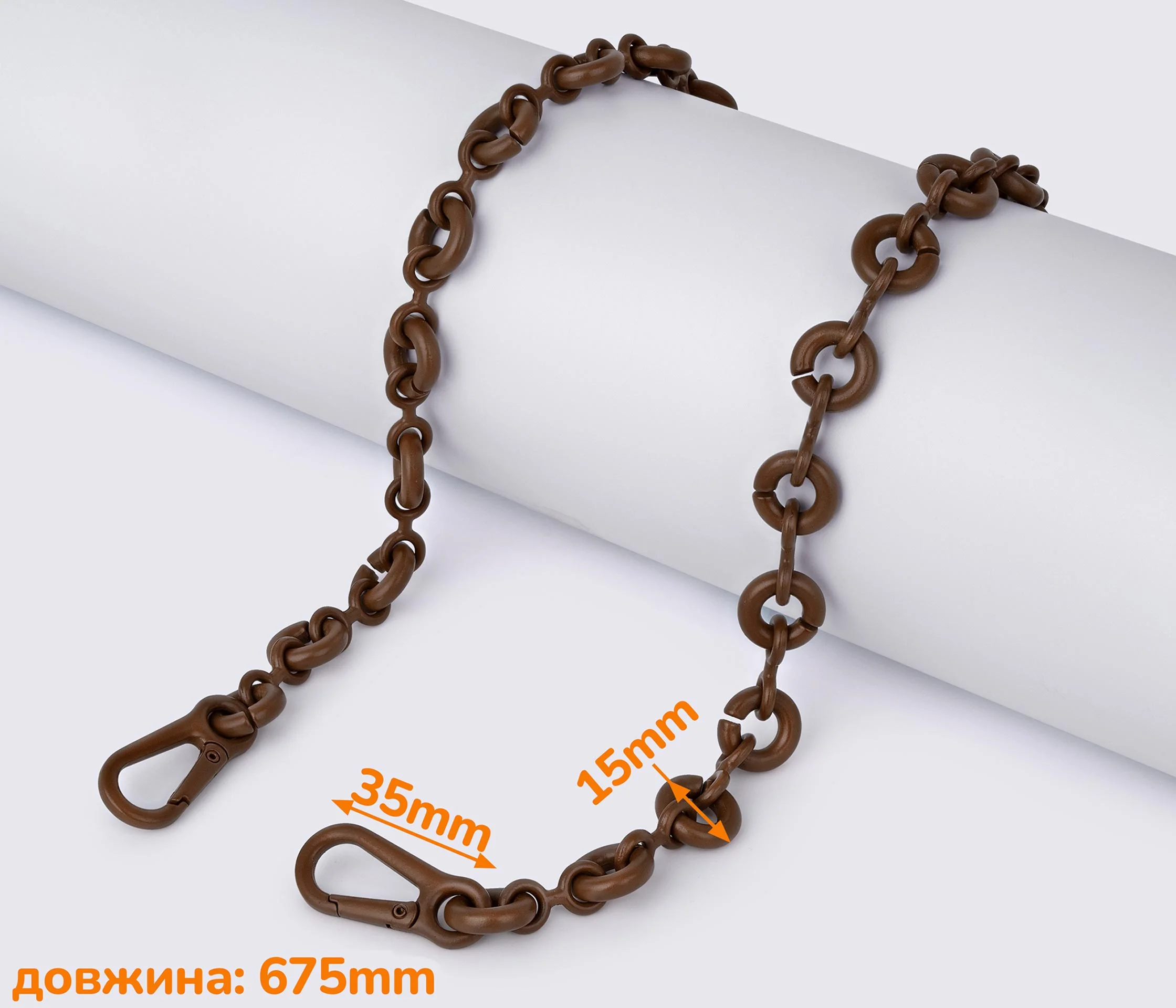Ланцюжок (ручка) для сумки клатча з карабіном 68 см (88-190)