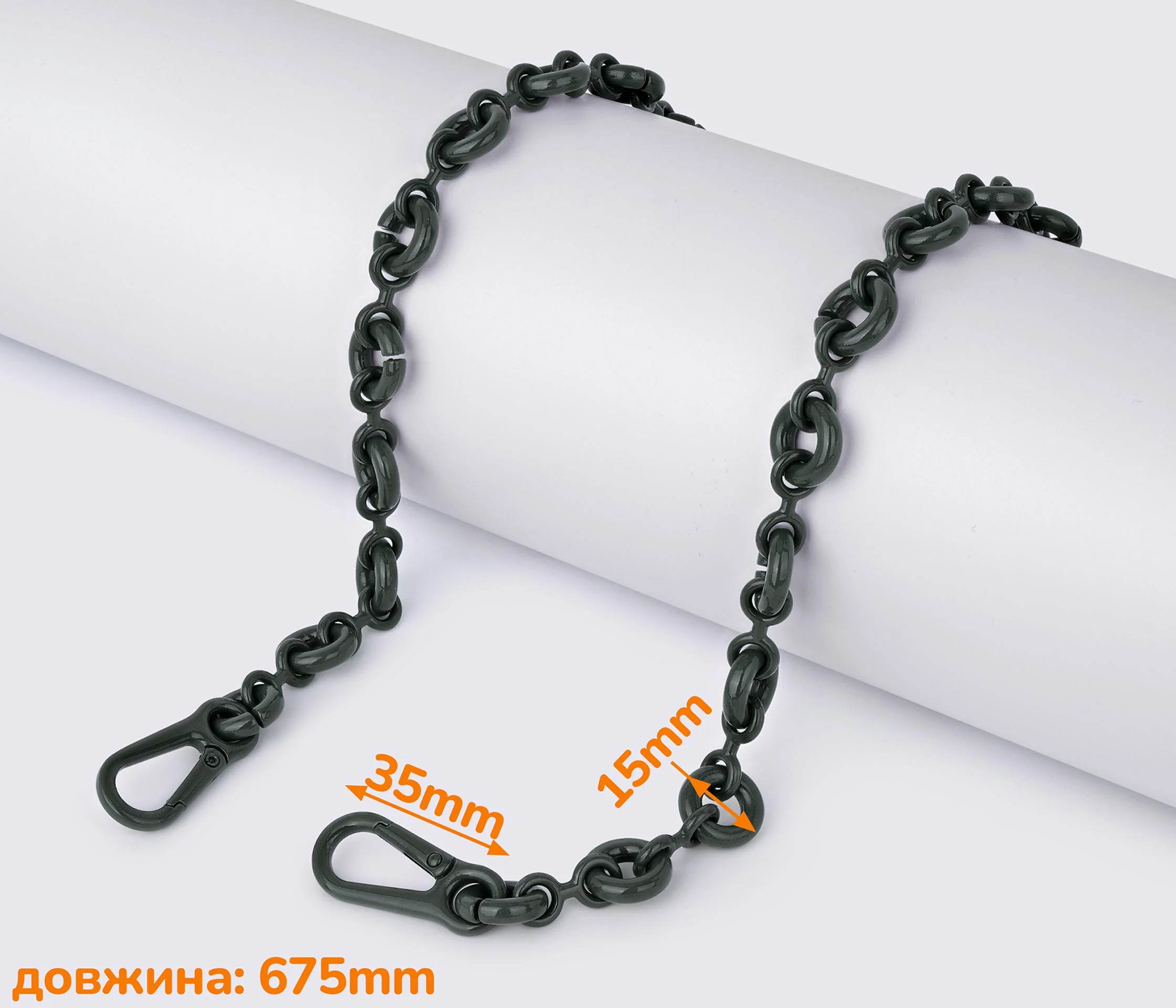 Ланцюжок (ручка) для сумки клатча з карабіном 68 см (88-190)