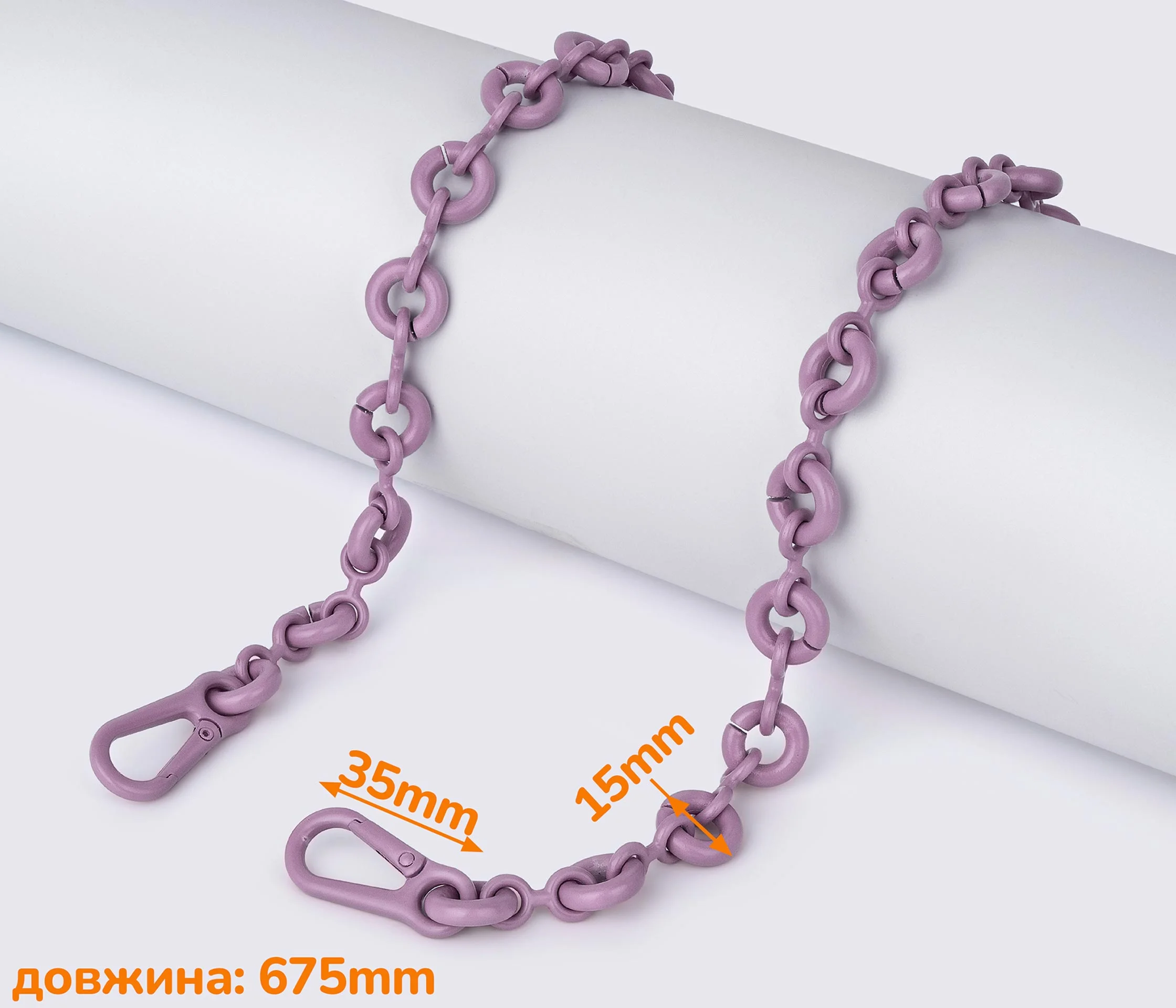 Ланцюжок (ручка) для сумки клатча з карабіном 68 см (88-190)
