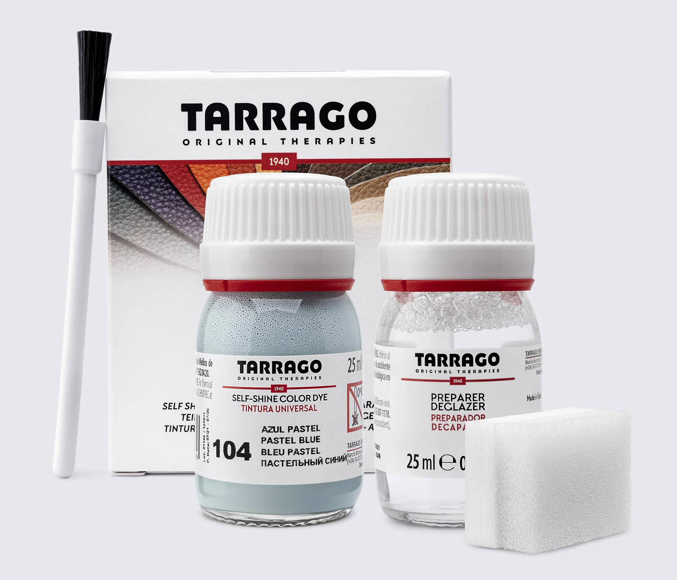 Фарба для гладкої шкіри та текстилю + очищувач Tarrago Color Dye, 2*25 мл, TDC05