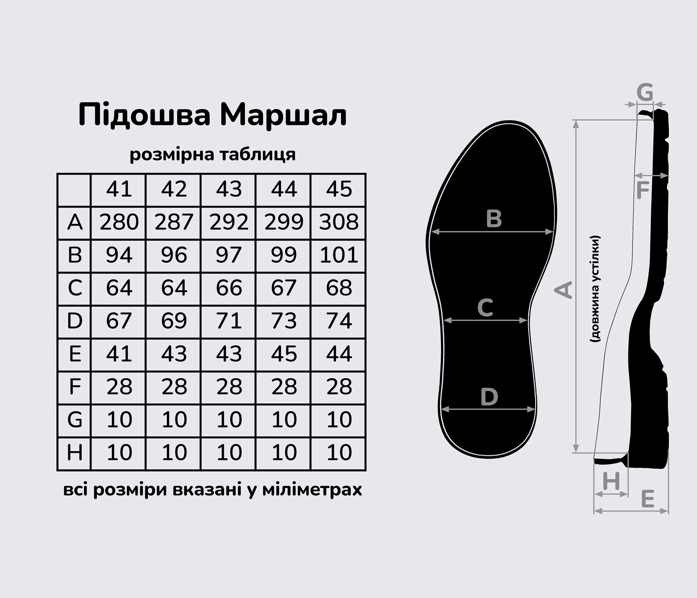 Підошва для взуття Маршал ТР (MARSHAL TR), кол. чорний + горіх