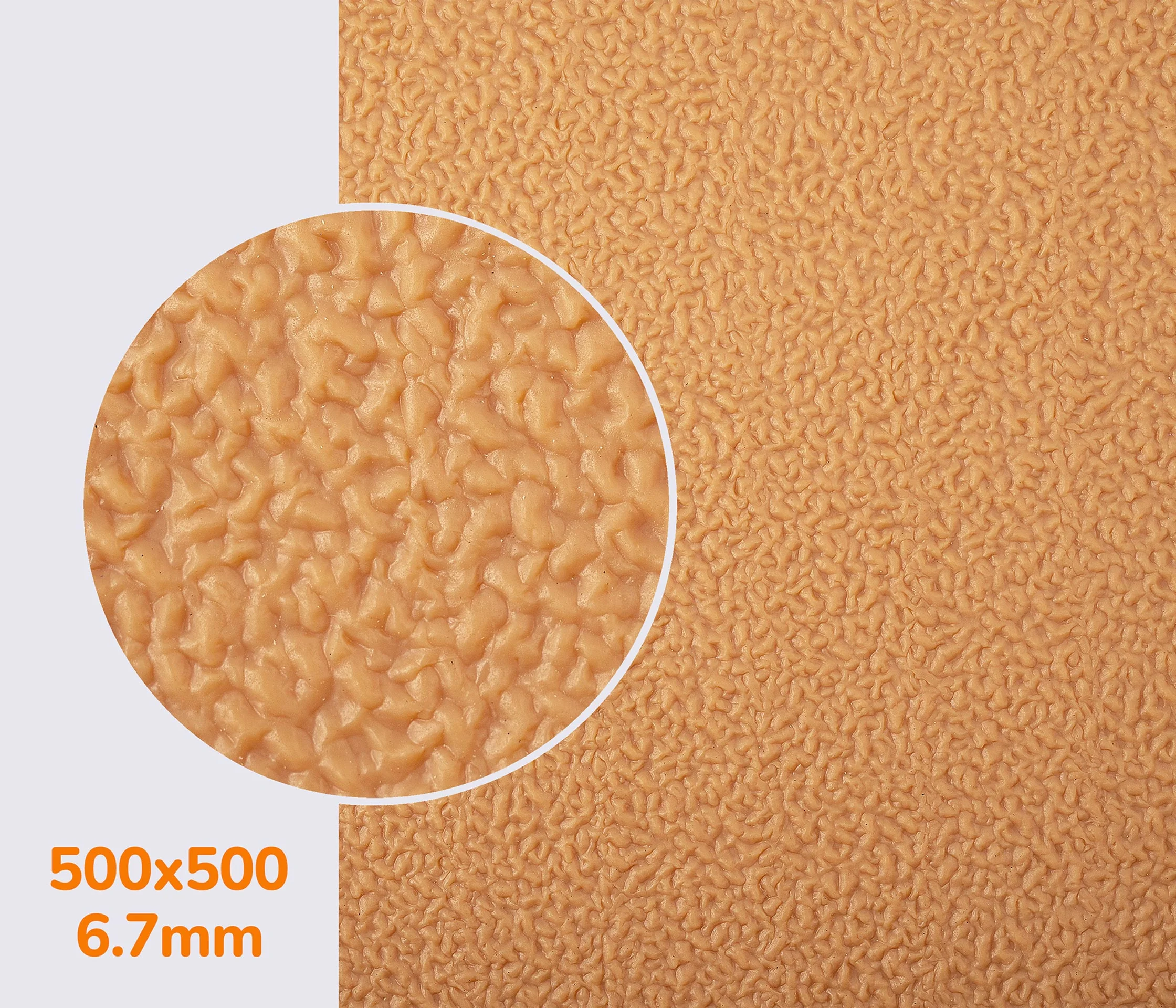 Резина набоечная каучуковая PURE RUBBER, р. 500*500*6.7 мм, цв. бежевый