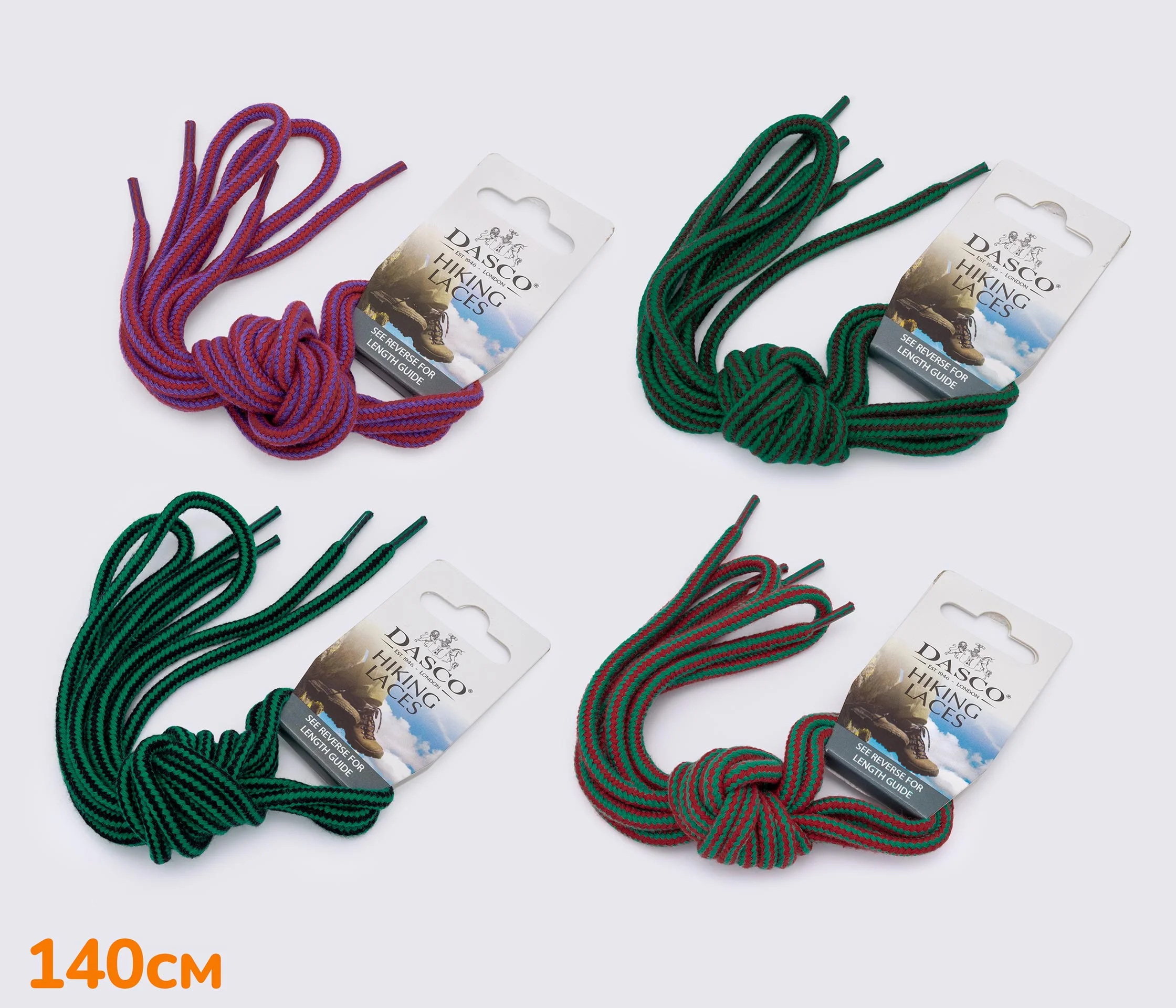 Шнурки круглые тонкие 140 см, DASCO Round Thick Hiking Laces А7243