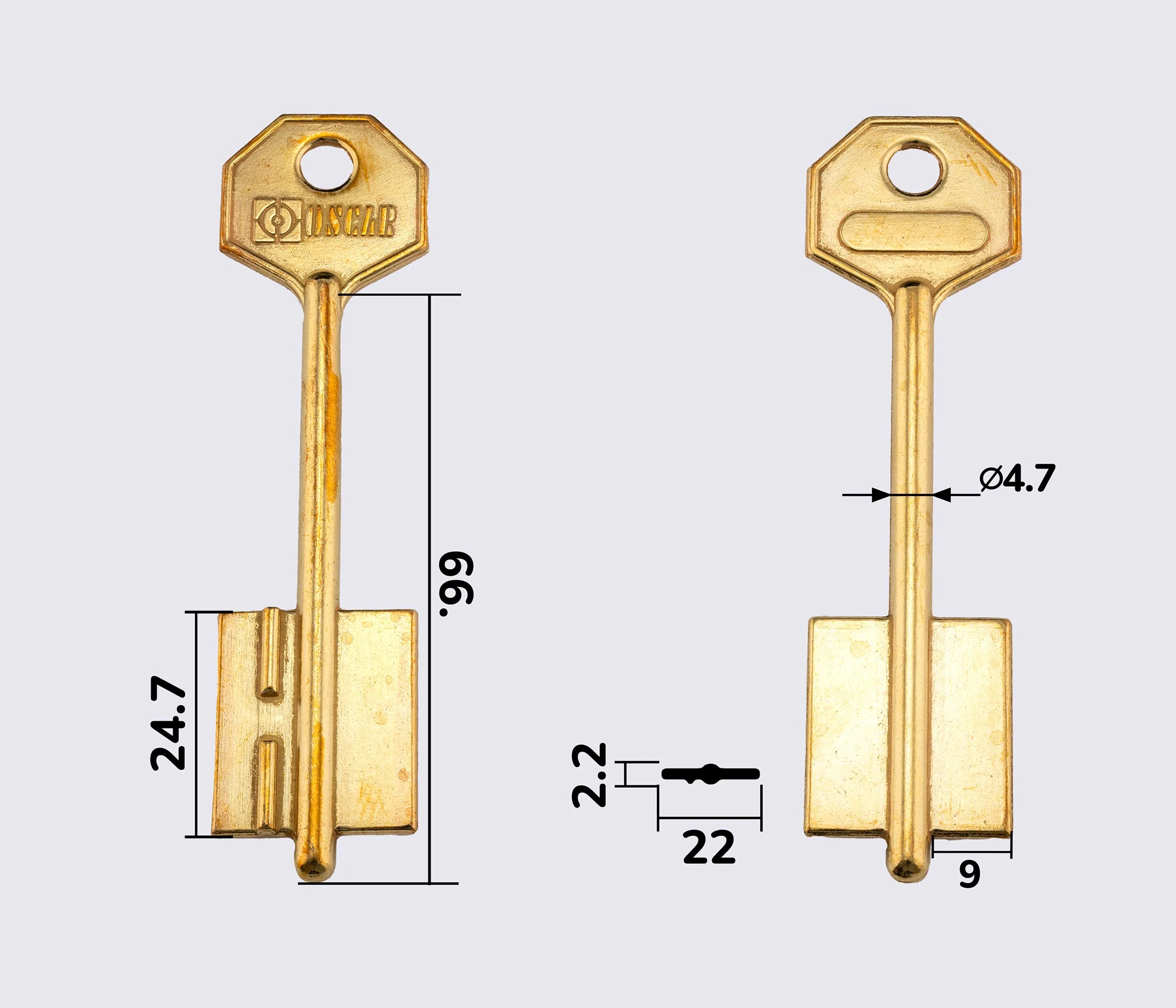 КЛАСС-3 заготовка ключа латунь (Oscar)