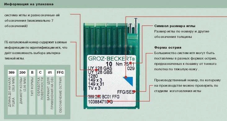 Голка GROZ-BECKERT - лопатка для роботи зі шкірою (10шт) 130-21