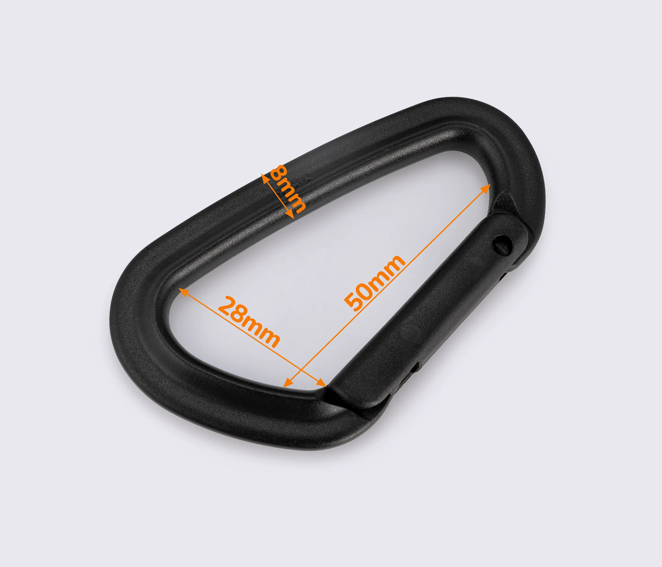Карабін пластиковий YKK 28мм чорний IN75KJ