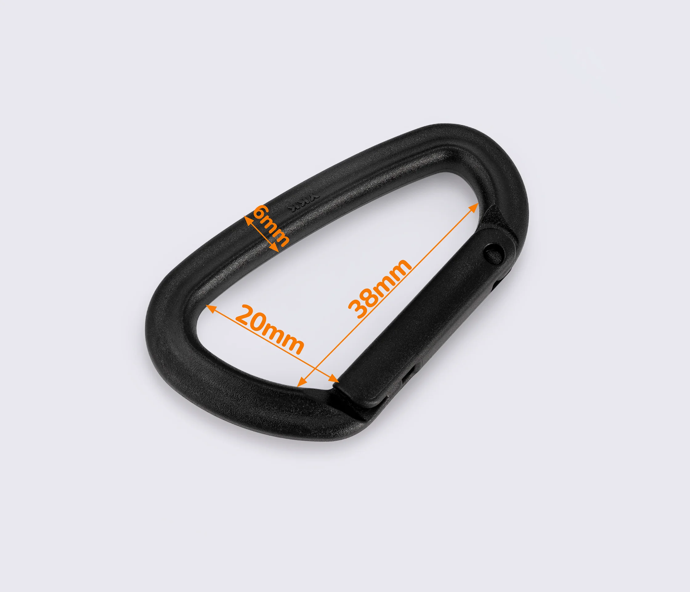 Карабін пластиковий YKK 20мм чорний IN55KJ