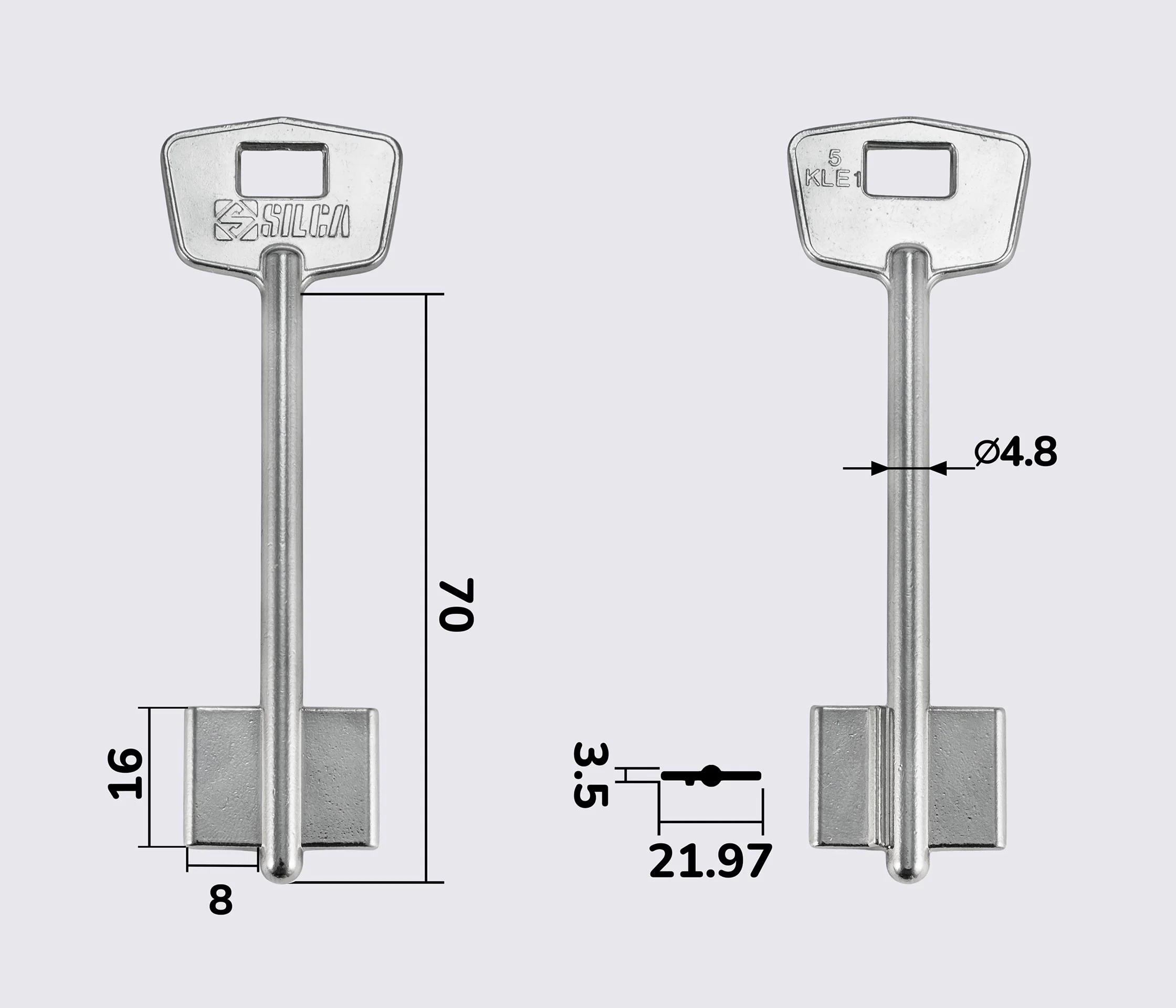 5KLE1 Silca (KAE1G) заготовка ключа бородковая