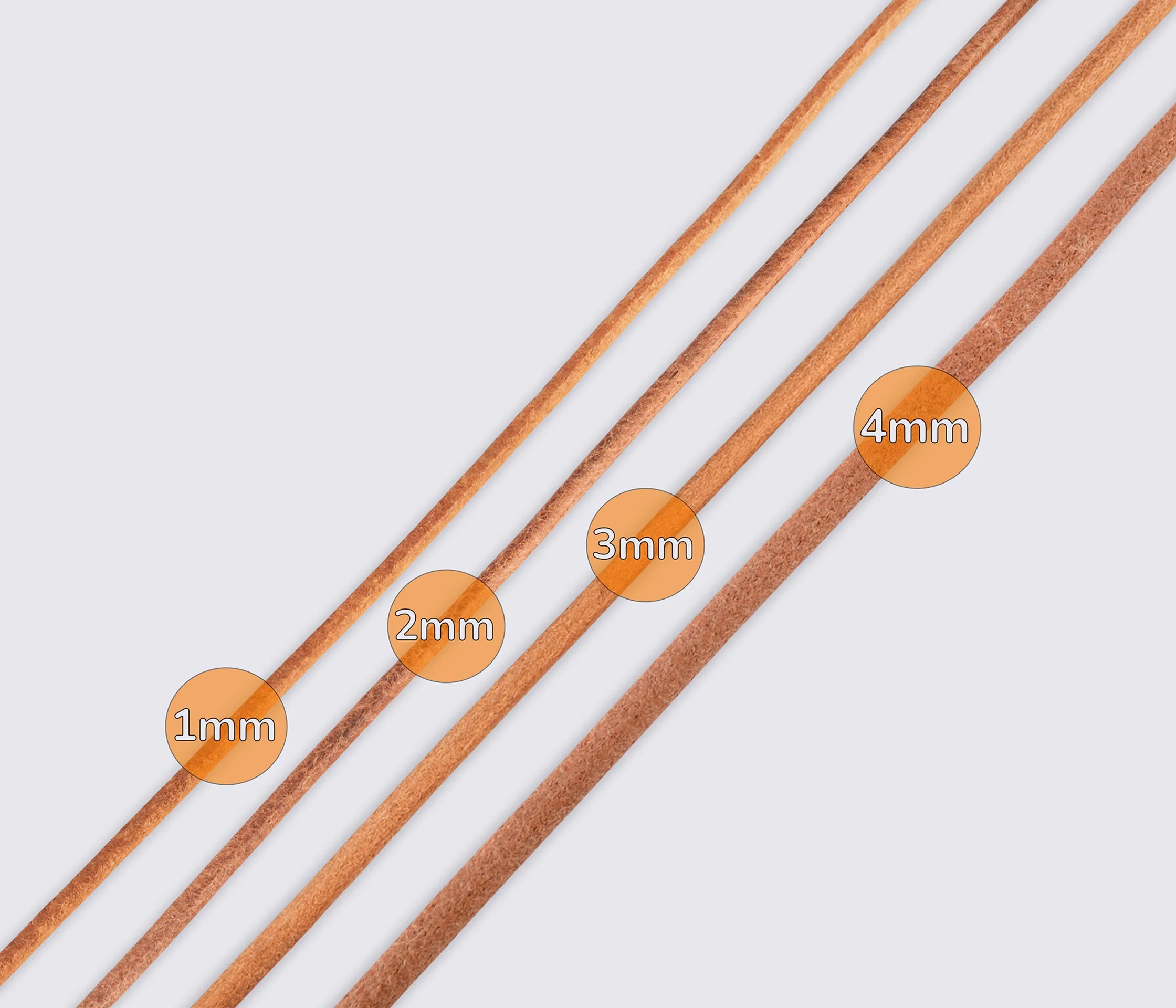 Круглий шкіряний шнур (коричневий)