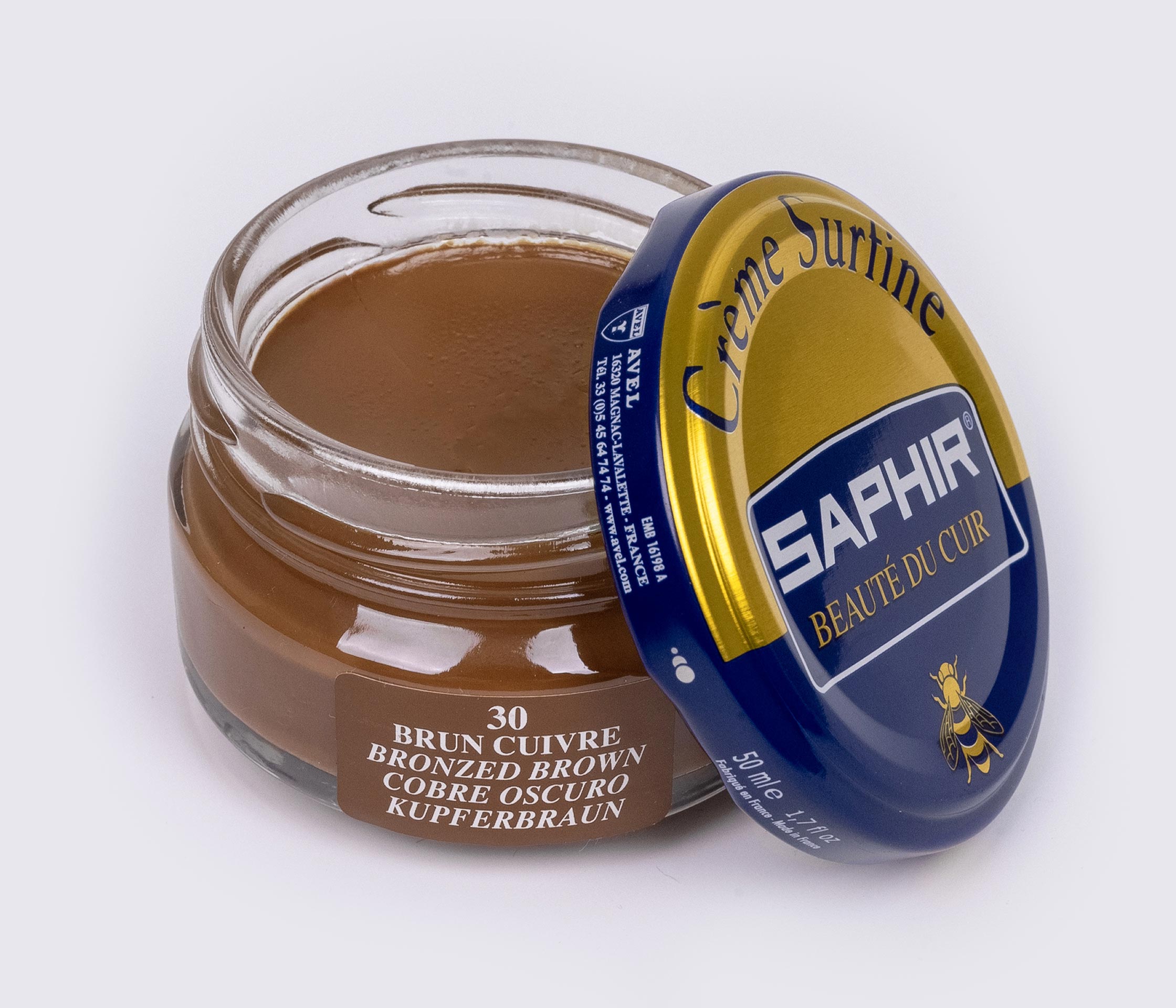 Крем для обуви Saphir Creme Surfine цв. бронзово-коричневый 30